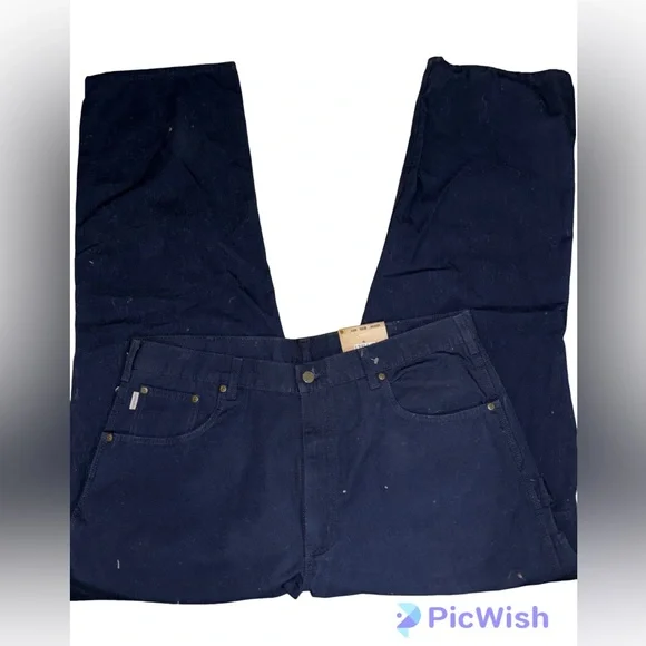 Carhartt Navy Canvas Carpenter Jean Loose Original Fit 40x34 New! - Picture 5 of 9